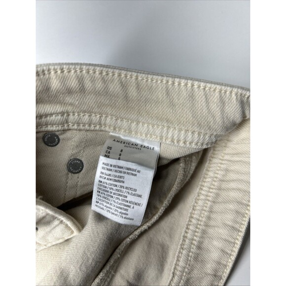NWT American Eagle Dreamy Drape Easy SHORTIE Sz 8 Stretch Cream Low Rise Shorts - Picture 9 of 10